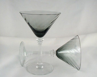 Vintage Contemporary-Art Deco Style Champagne Glasses- WEDDING GLASSES "PAVILION" by Fostoria- Circa 1980-82 (Sold as a Pair)