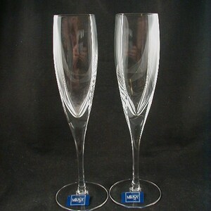 Contemporary Champagne Flutes WEDDING FLUTES Panache Square by Mikasa Circa 2002-2013 Sold as a Pair image 2