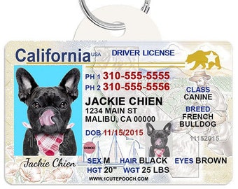 dog license plate name tag