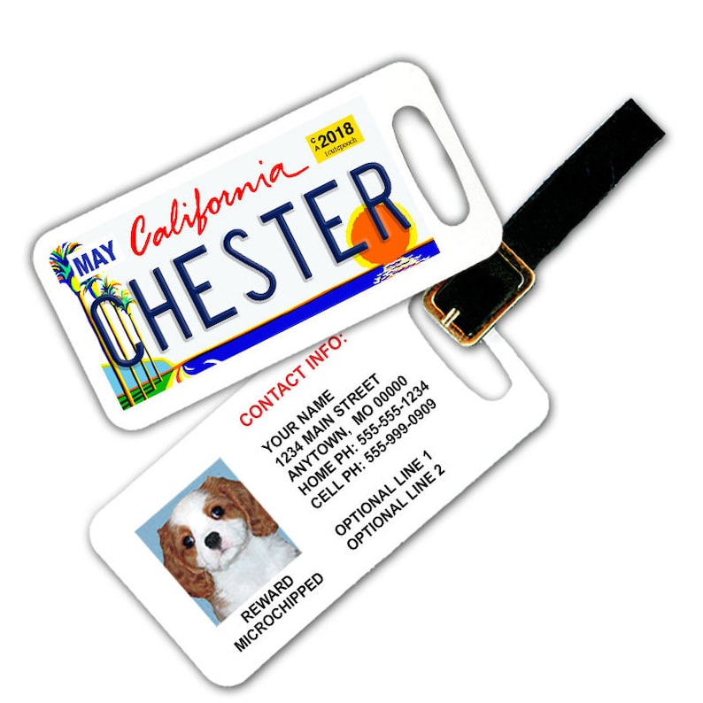 California License Plate Custom Pet ID Tag - Dog ID Tag - Personalized ...