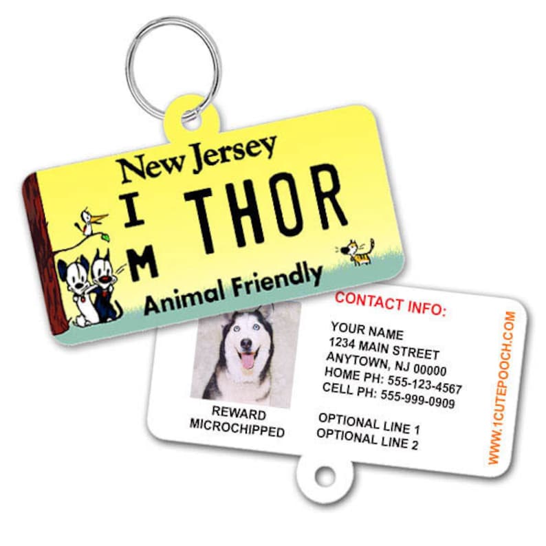 New Jersey License Plate Custom Pet ID Tag Dog ID Tag Etsy