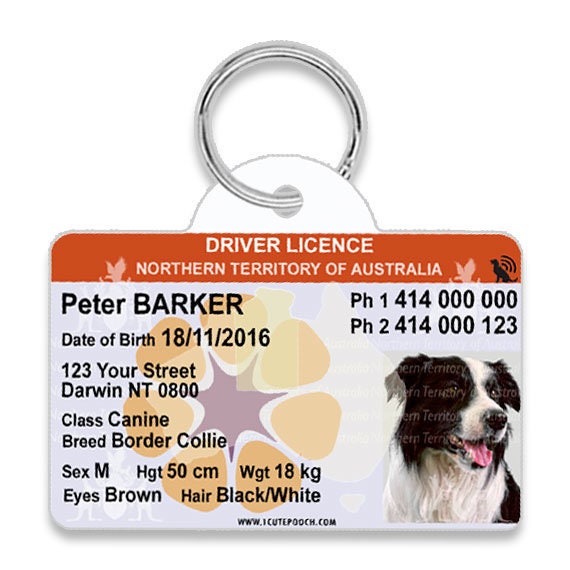 Northern Territory of Australia Driver License Custom Pet ID Tags Dog ID Tag Personalized Pet ID Tags Cat Id Tag Etsy