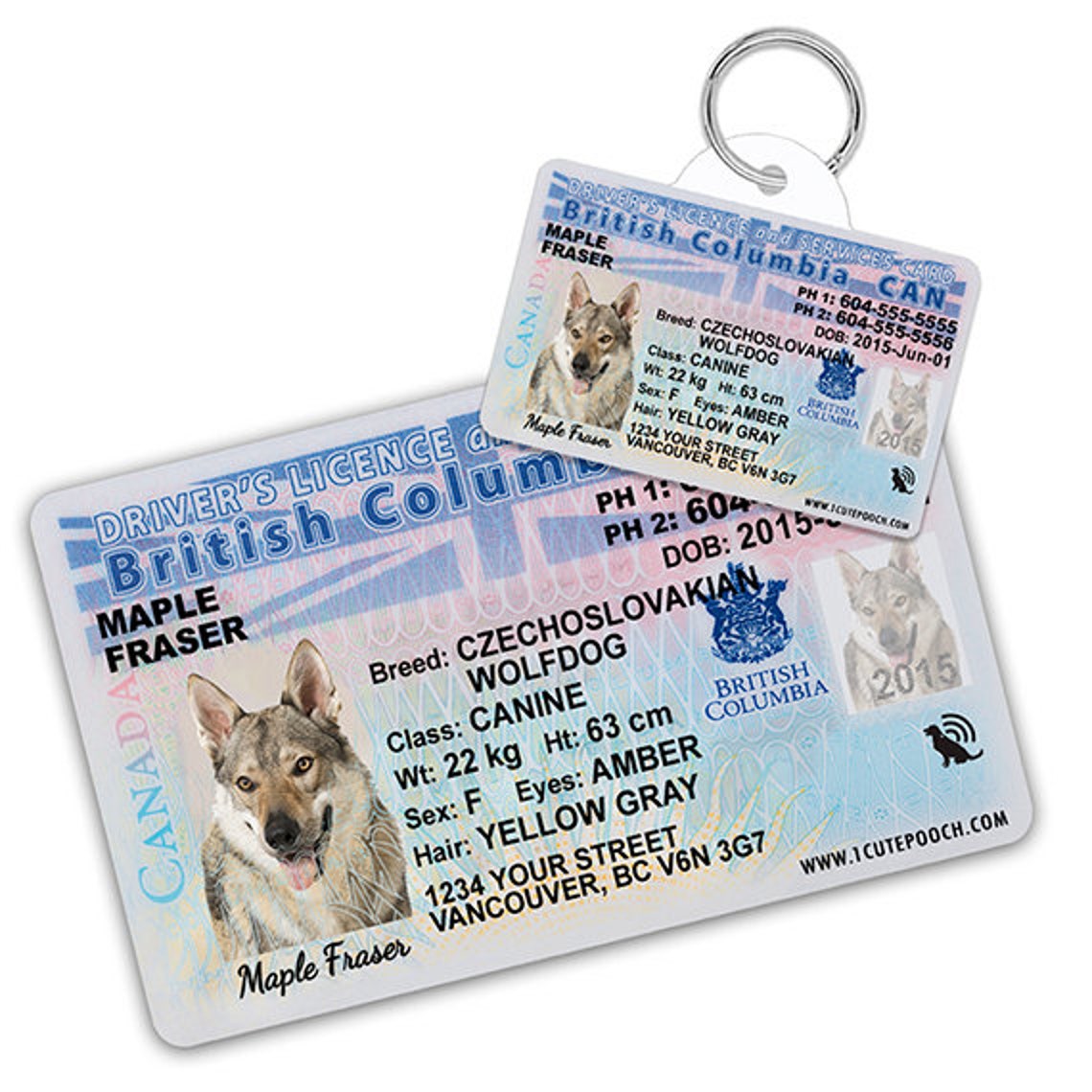 British Columbia Driver License Custom Pet ID Tags and Wallet Etsy