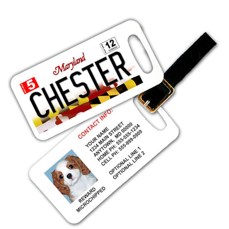 Maryland License Plate Custom Pet ID Tag - Dog ID Tag - Personalized ...