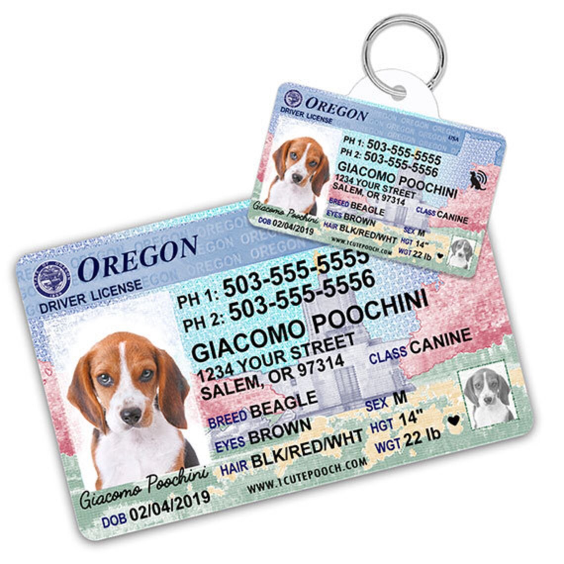 Oregon Driver License Custom Pet ID Tags and Wallet Card Dog Etsy