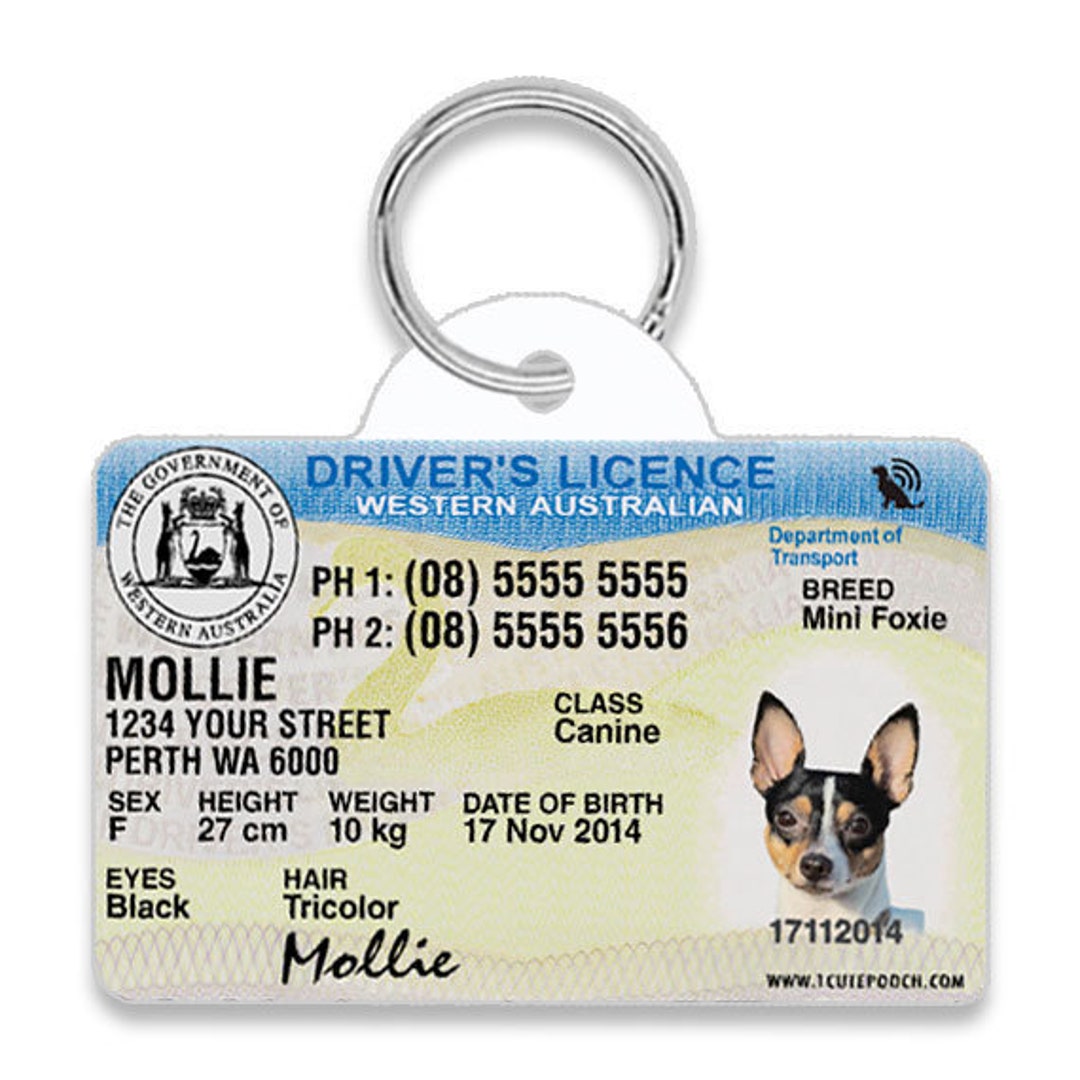 Western Australia Driver License Custom Pet ID Tags Personalized Dog Tags Unique Handmade Durable ID Tags for Dogs and Cats Etsy Australia