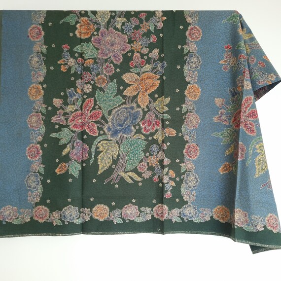 Hand Batiked Large Butterfly Sarongs Black w Blue border Hand Batiked Large Butterfly Sarongs Black w Blue border