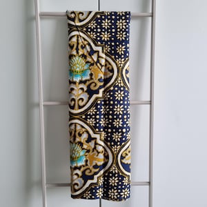 Indonesischer Batik Stoff Handprint schwarz gelb peony Lotus orientalischer Gobelin home decor 100%Baumwolle java bali siam stoff art english damask