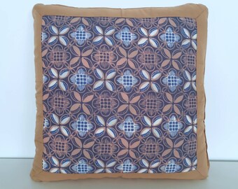 Batik pillow cover home deco cushion cover gift for the home/home gift/ indonesian batik accessories ethnic decor/ beige brown gray blue