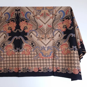 CLEARANCE Indonesian Batik printed fabric chinese crysanthemum floral Cotton traditional ethnic tapestry batik symbol of nobility happiness