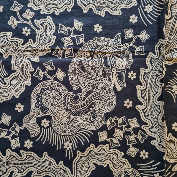 Schwarz braun klassische kuda lumping jaran kepang indonesische Batik Stoff 100% Baumwolle bedruckter Stoff javanesischer Batik traditioneller Tanz Sarong