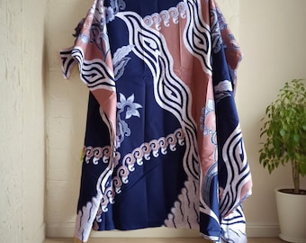 Indonesian printed Batik fabric by meter diy sewing quilt batik wall decoration man shirt cotton javanese bali abstract floral navy mocca