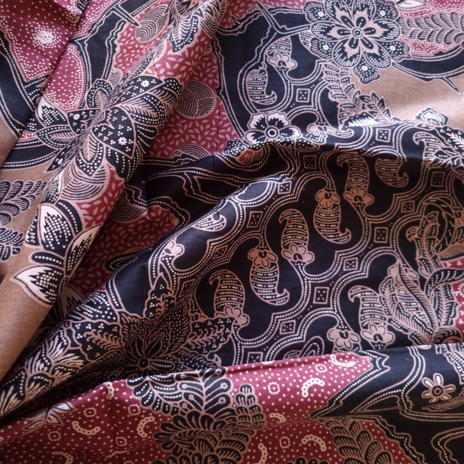 CLEARANCE Indonesian Printed Batik Fabric for Kaftan/lounge Wear Earthy ...