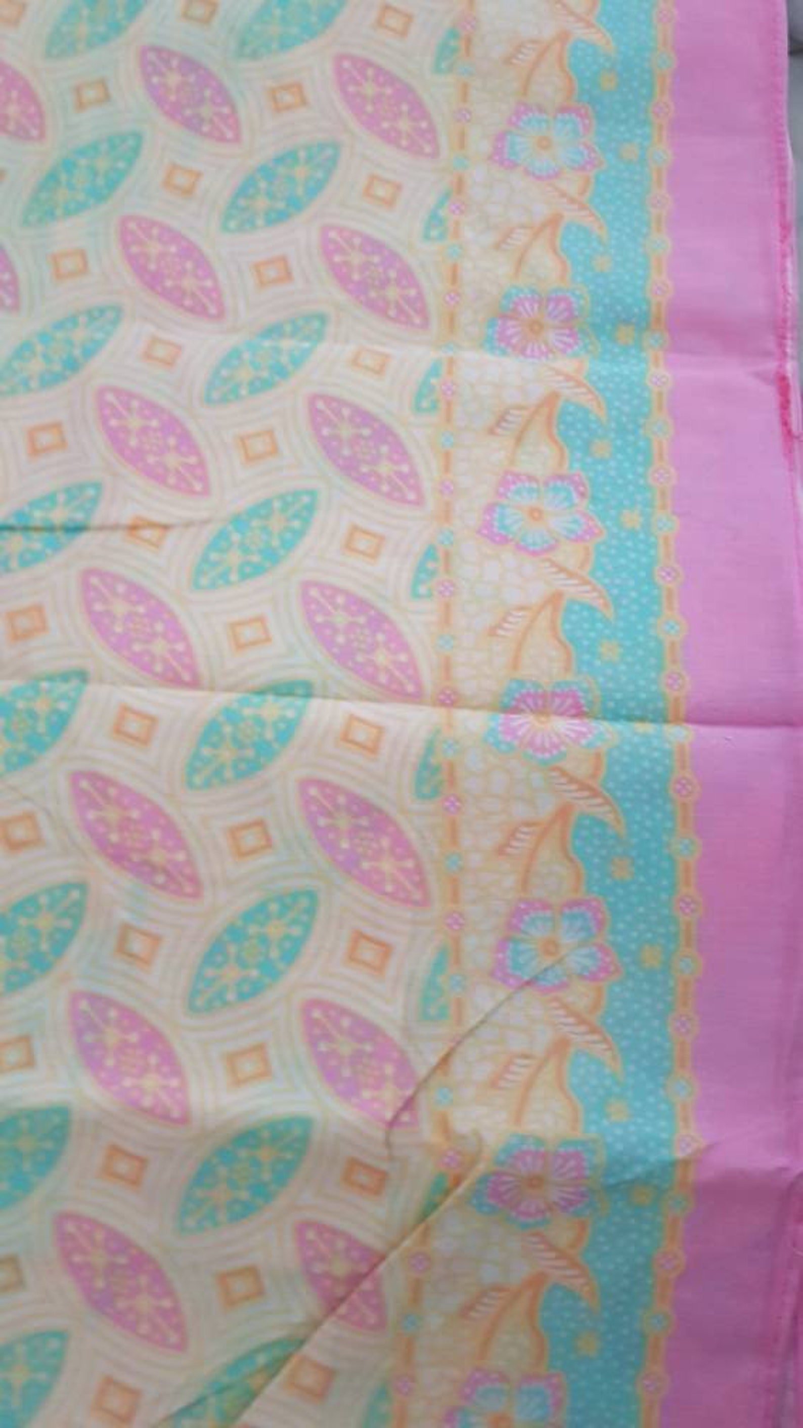 Pastel Color floral batik malaysian Batik fabric 100% Cotton | Etsy