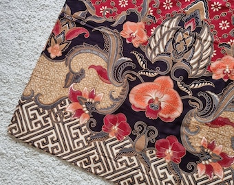 Indonesian printed Batik fabric by meter diy sewing quilt batik wall decoration 100% Cotton java bali traditional red orchid phalaenopsis