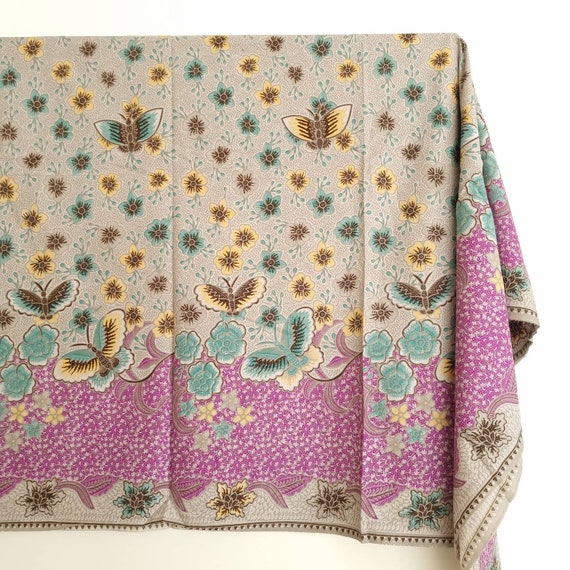 Hand Batiked Butterfly Sarongs Purple Background Hand Batiked Butterfly Sarongs Purple Background