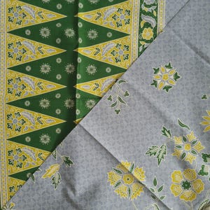 Indonesian Batik raw hem sarong unsewn floral gray green bouquet Cotton printed batik sarong for kebaya traditional,nyonya peranakan outfit