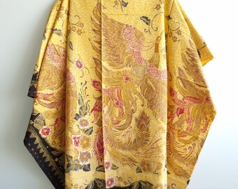 Indonesia Batik tulis fabric oriental phoenix bird oriental spring peranakan cotton Hand drawn using canting java batik traditional