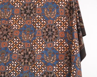 CLEARANCE Indonesia Batik tulis asian fabric art indigo sogan geometric garuda sarong pareo beach wear,natural coloring, diy table cloth