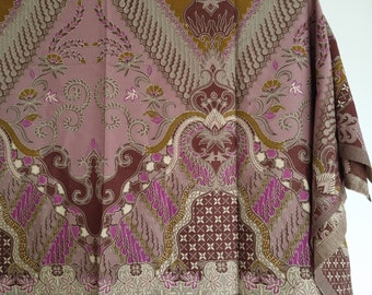 Indonesian Batik fabric hand print parang motif Cotton java,bali traditional.pink fuschia mustard kebaya sarong asian summer dress tapestry