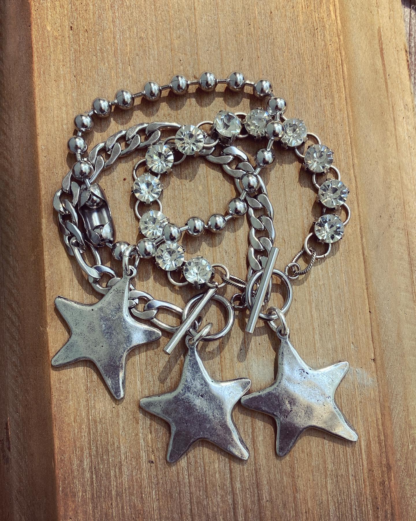 Silver Star Bracelet Jewelry, Stainless Chain Star Bracelet 