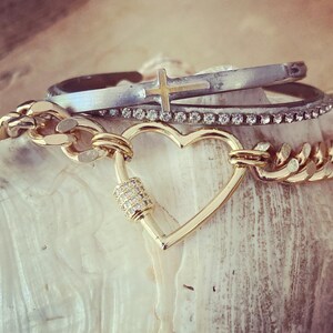 Heart Bracelet, Loved Bracelet, Heart Carabiner Bracelet, Modern Heart Bracelet
