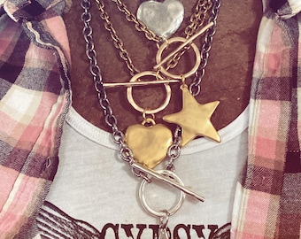Hart hanger ketting, groot hart hanger ketting, Big Love hanger ketting