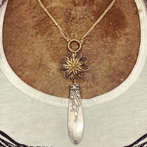 Vintage Flower Spoon Necklace, Vintage Flower Necklace, Vintage Spoon Necklace, Spoon Jewelry, Silverware Flatware Jewelry