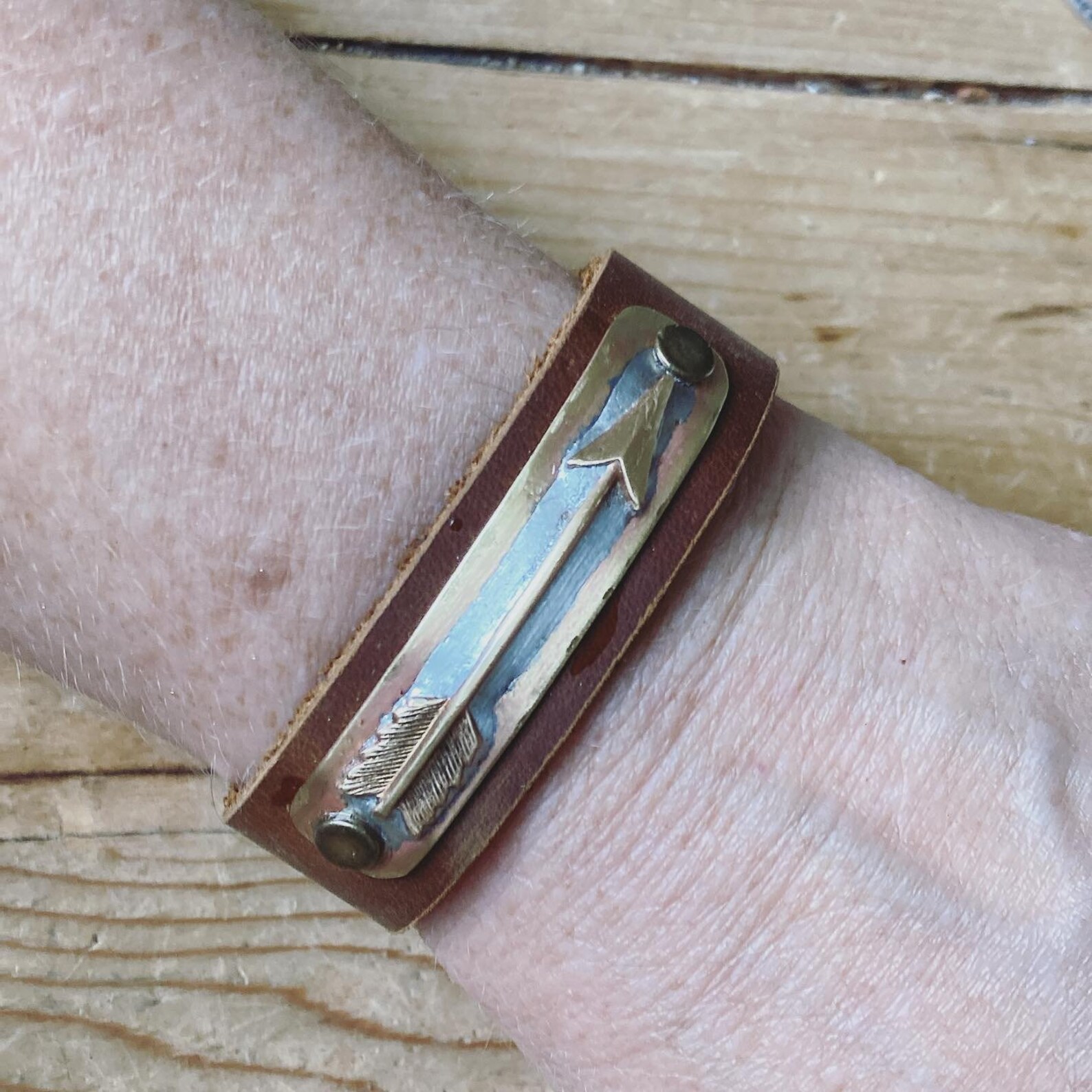 Arrow Leather Cuff Bracelet Etsy