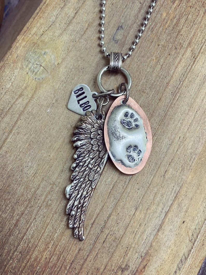 Pet Memorial Necklace, Paw Print Necklace, Loss of Pet Necklace - Etsy