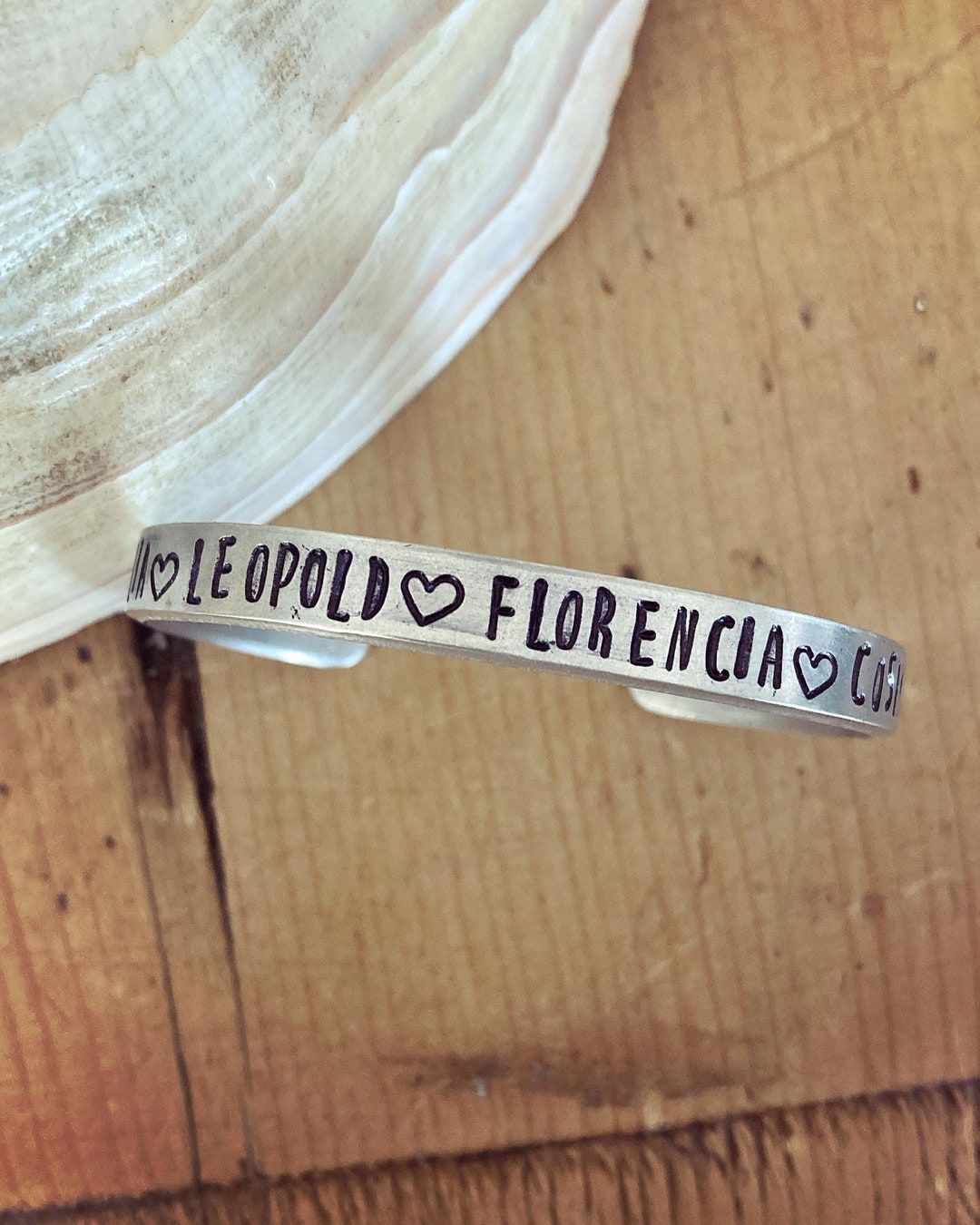 Personalized Hand Stamped Cuff Bracelet, Customized Personalized Name