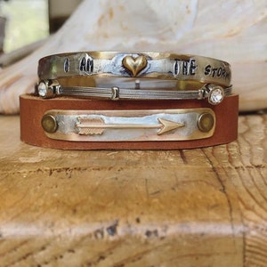 Arrow Leather Cuff, Skinny Leather Cuff Bracelet