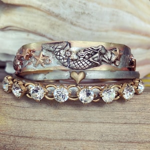 Mermaid Bracelet Cuff, Sea Nauticual Bracelet Cuff, Starfish Bracelet Cuff, Mystical Ocean Sea Bracelet Cuff