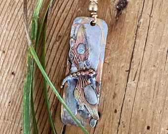 Dragonfly Necklace, Artisan Dragonfly Necklace, Dragonfly Jewelry, Rustic Jewelry