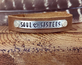 Soul Sisters Cuff Bracelet, Best Friends Cuff Bracelet, Best Bitches Cuff Bracelet, BFF Cuff Bracelet