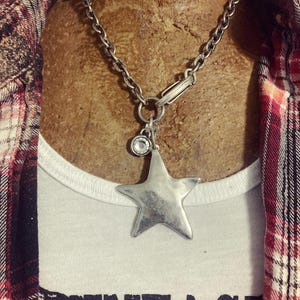 Star Anhänger Halskette, Chunky Star Anhänger Halskette, Große Stern Anhänger Halskette, Shooting Star Anhänger Halskette, Gold Star Halskette