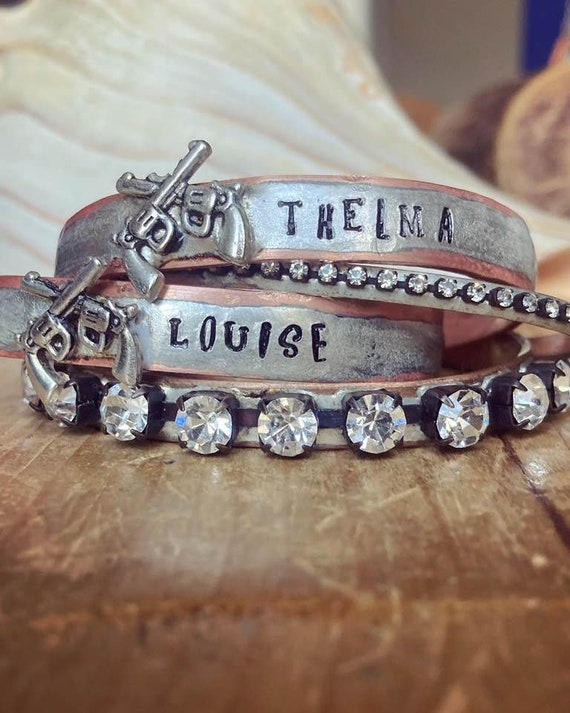 Thelma and Louise Cuff Bracelets Best Bitches Best Friends 