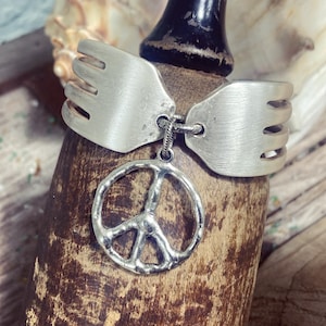 Fork Bracelet Cuff Jewelry, Peace Bracelet Cuff Jewelry, Silverware Bracelet Cuff Jewelry