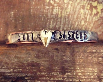 Soul Sisters Cuff Bracelet, Best Friends Cuff Bracelet, Best Bitches Cuff Bracelet, BFF Cuff Bracelet