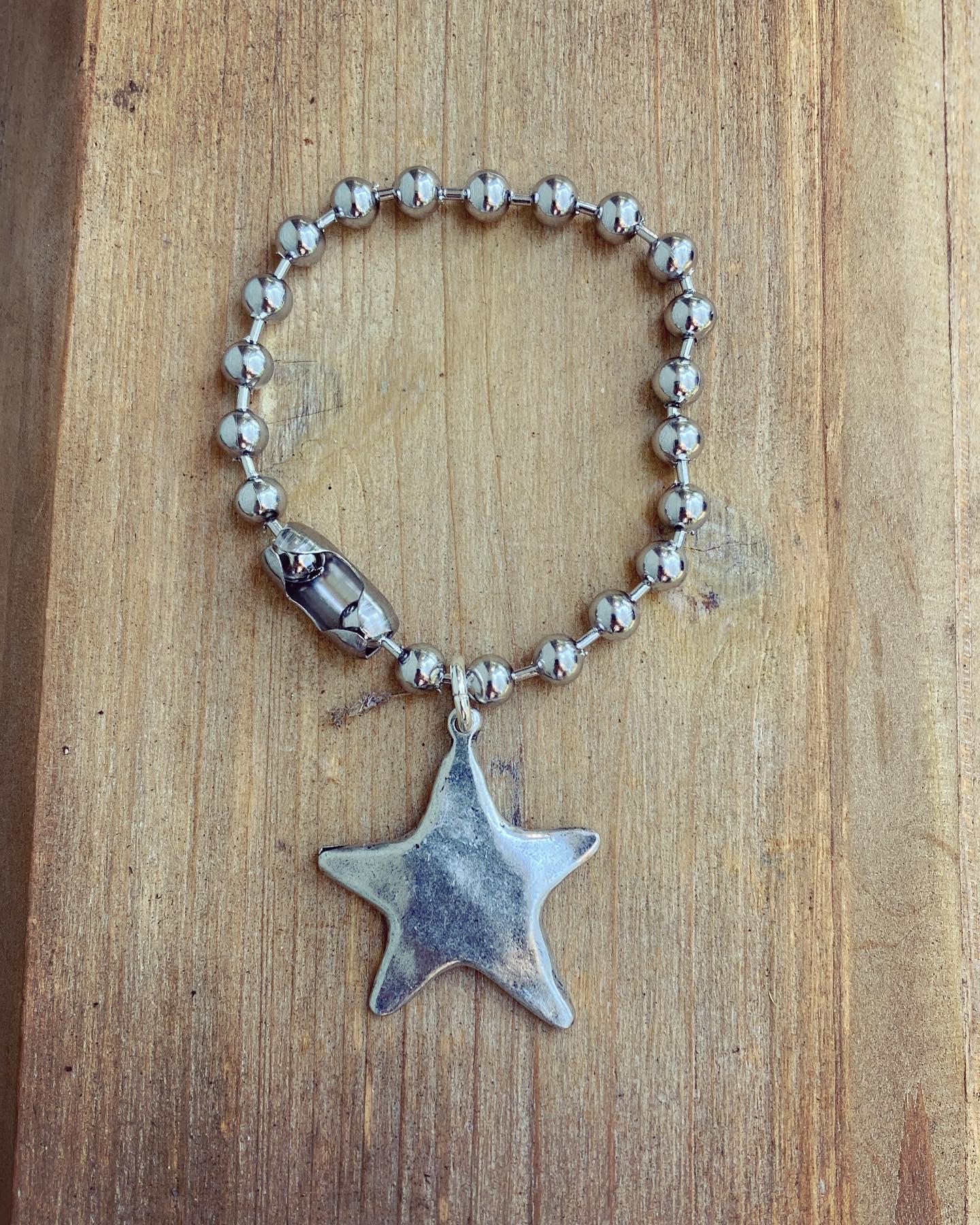 Silver Star Bracelet Jewelry, Stainless Chain Star Bracelet 