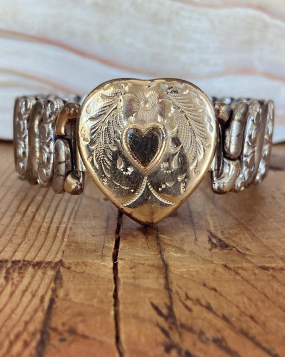 Vintage Gold Filled Sweetheart Expansion Bracelet,
