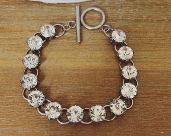 Boho Glam Rhinestone Bracelet, Bohemian Rhinestone Bracelet