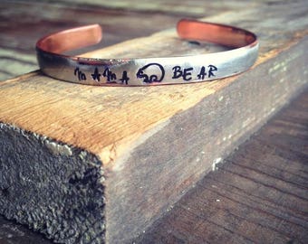 Mama Bear Handstamped Cuff Bracelet