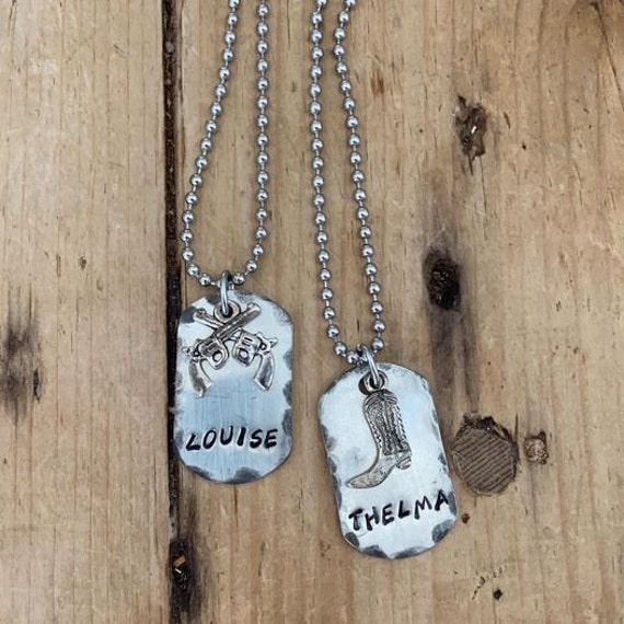 Thelma and Louise Best Friends Stamped Necklaces