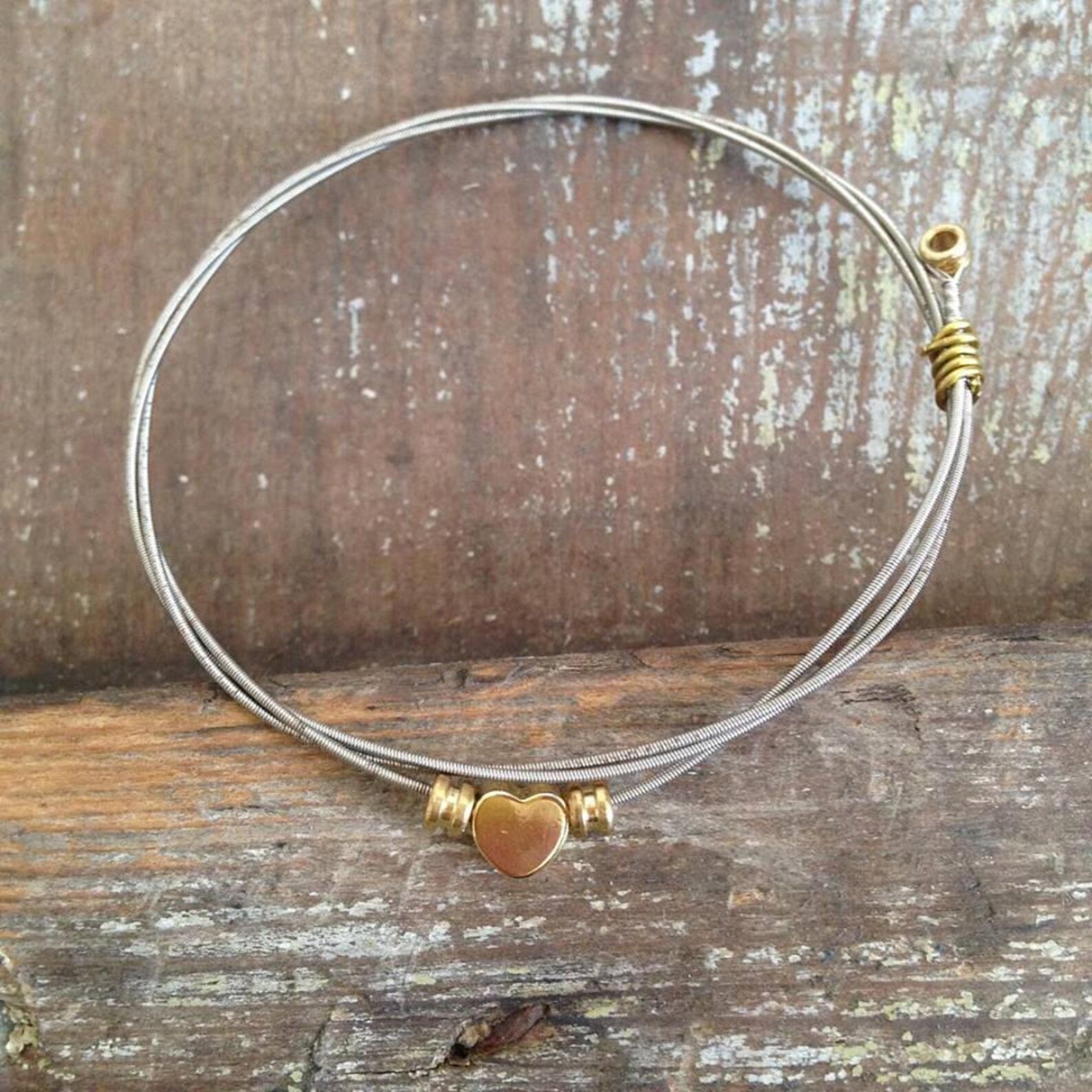 Guitar String Bracelet Heart Slider Bracelet Guitar String Etsy