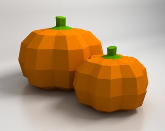 Decorações de Halloween de abóbora - modelo 3D de papercraft. Modelo DIY para download