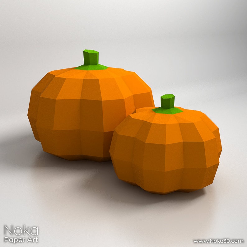 Pumpkin Halloween Decorations - 3D papercraft model. Downloadable DIY template 