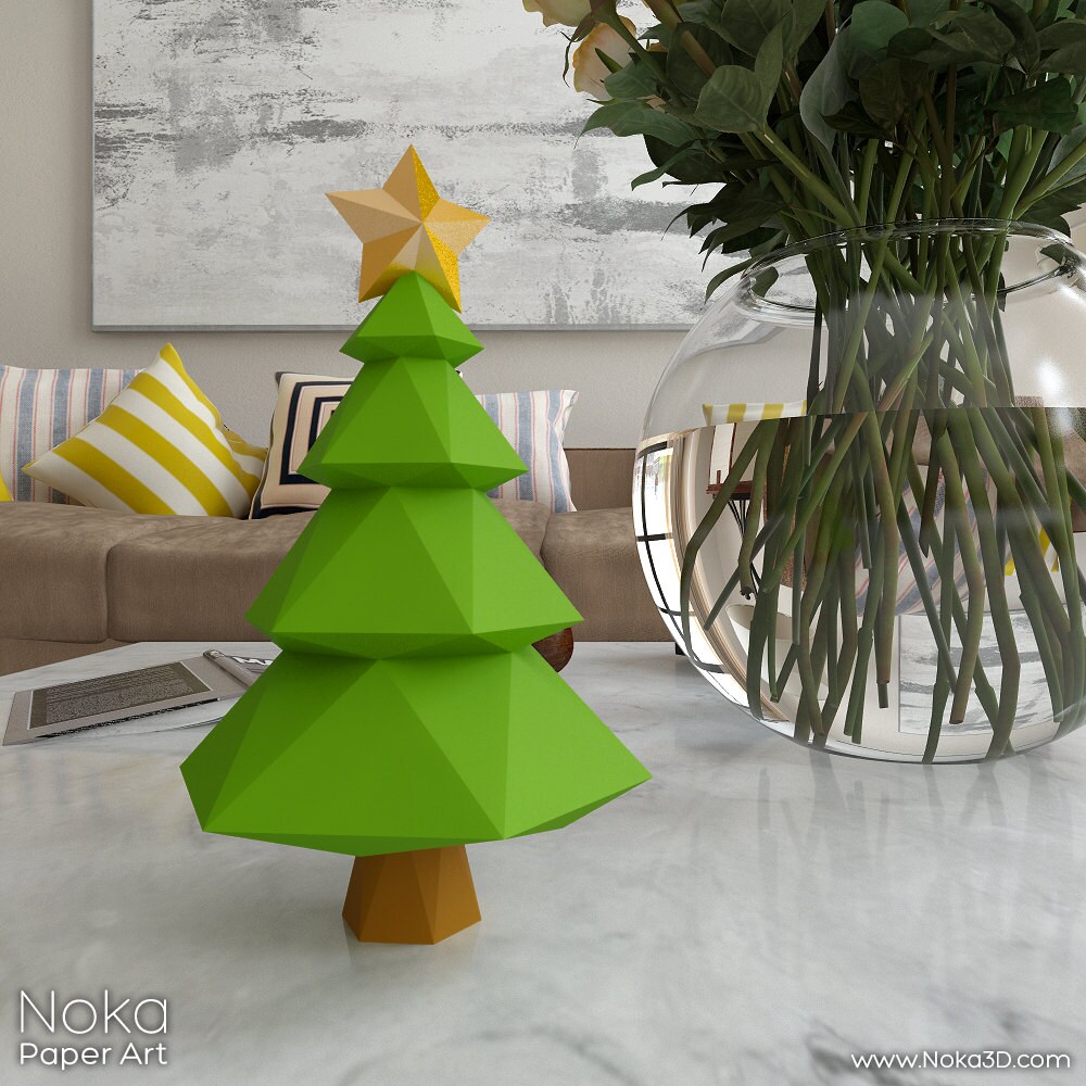 Christmas Tree - 3D Papercraft Model. Downloadable DIY Template - Etsy