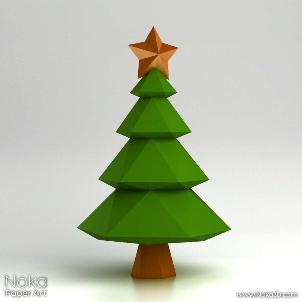 Чертеж для 3д принтера елка Christmas tree 3D papercraft model. Downloadable DIY Etsy