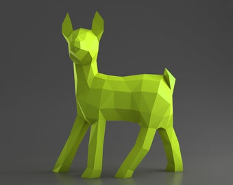 Fawn - Deer Cub - modelo 3D de papercraft. Modelo DIY para download
